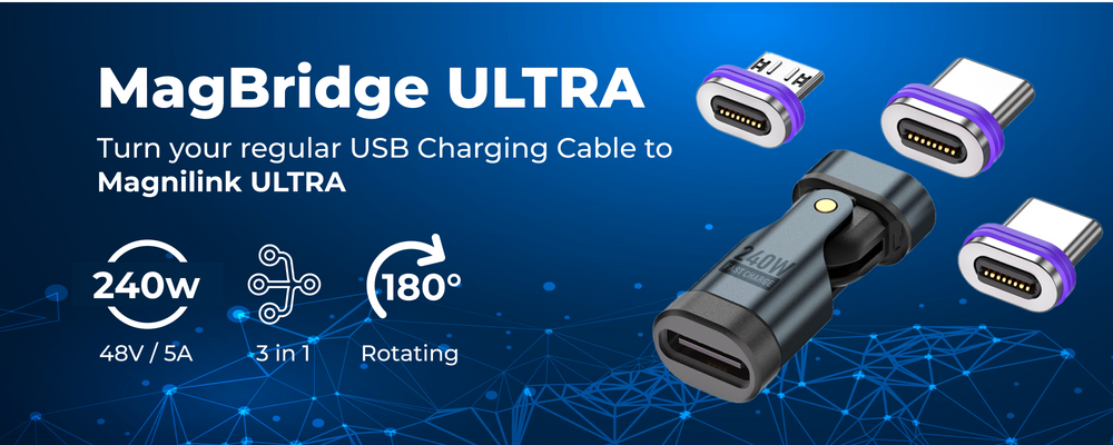 MagBridge ULTRA | Slim Magnetic USB-C Adapter for | 240W Fast Charging
